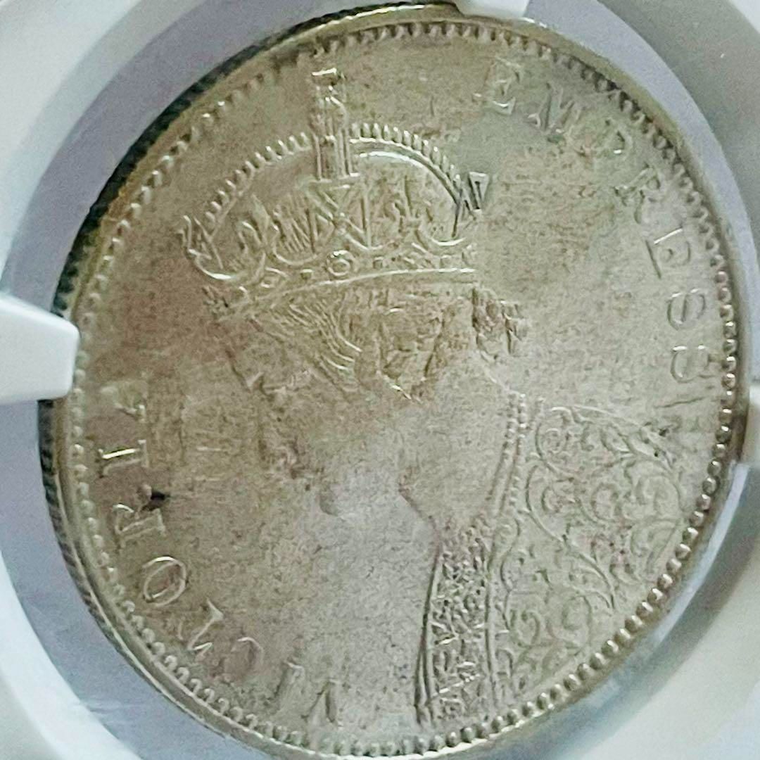 華麗 1878 英領インド ゴシッククラウン銀貨 ヴィクトリア AU DETAILS 