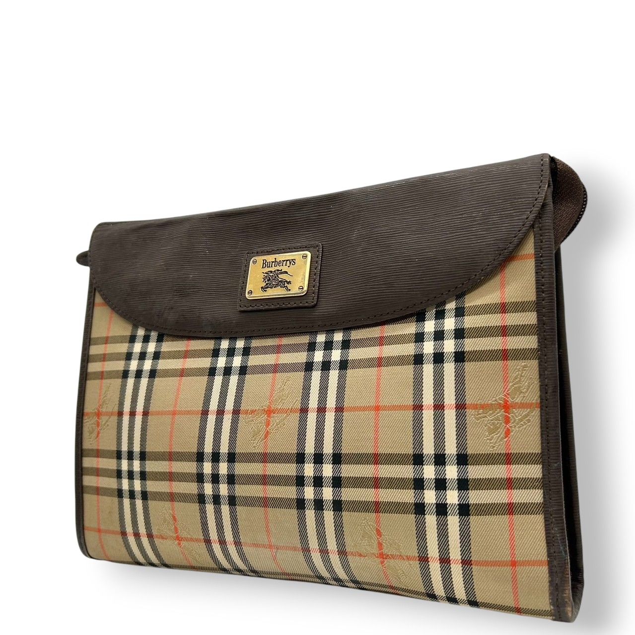 Burberrys クラッチバッグ 本革 セカンドバッグ ポーチ ノバチェック