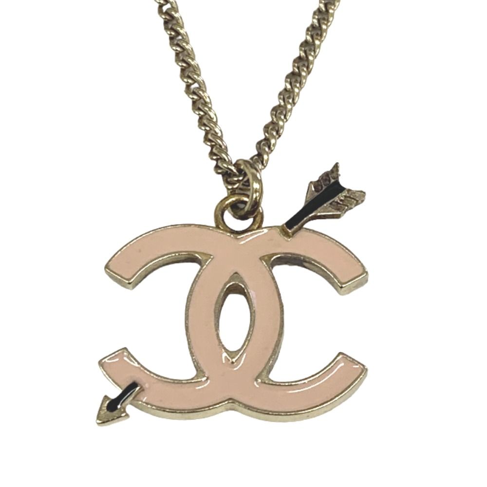 CHANEL シャネル ネックレス・チョーカー ココマーク アロー ピンク 10P ゴールド ペンダント 中古 tdc-000930-4c