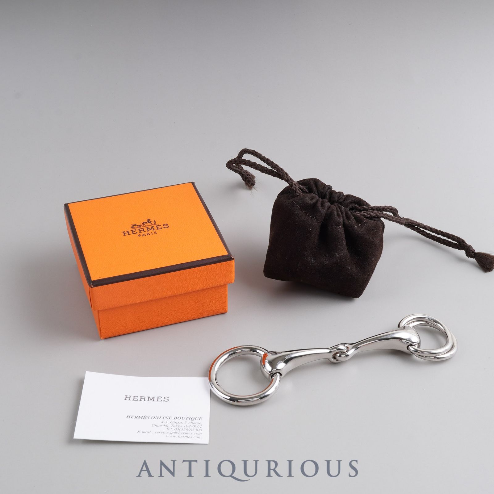 新品未使用　裏面保護フィルム付 HERMES　エルメス　ツイリーリング　箱保存袋 エルメス スカーフリング ツイリー（ミニ・モール）馬具の銜 箱