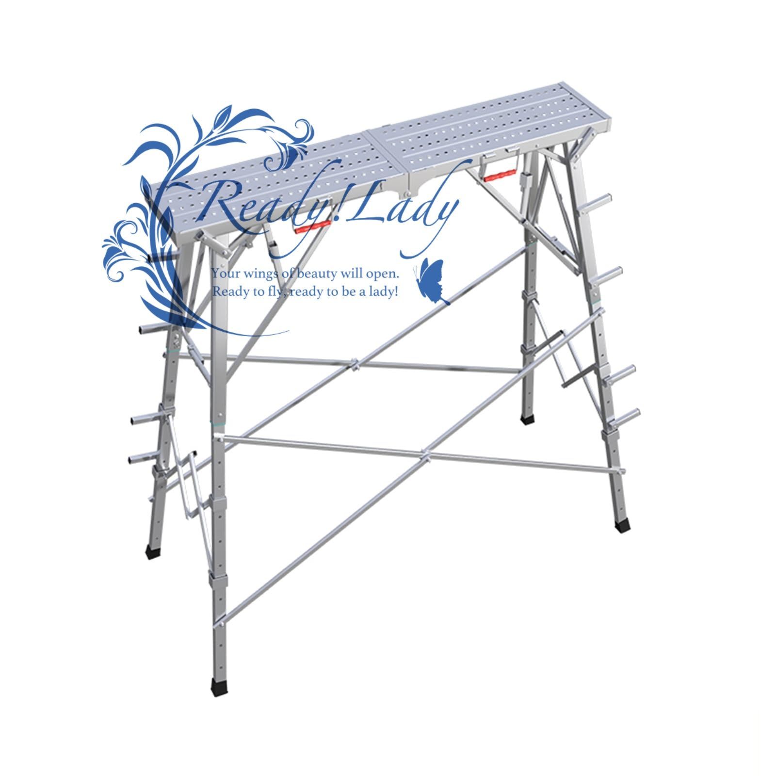 足場台 踏み台 洗車台 脚立 踏み台 作業台 折りたたみ 脚部伸縮 軽量 多目的 耐荷重150KG レギュラー|背の高い 組み立て不要 便利な収納 高さ調節 複数サイズあり 安定 安全 持ち運び便利 30CM-B 200CM