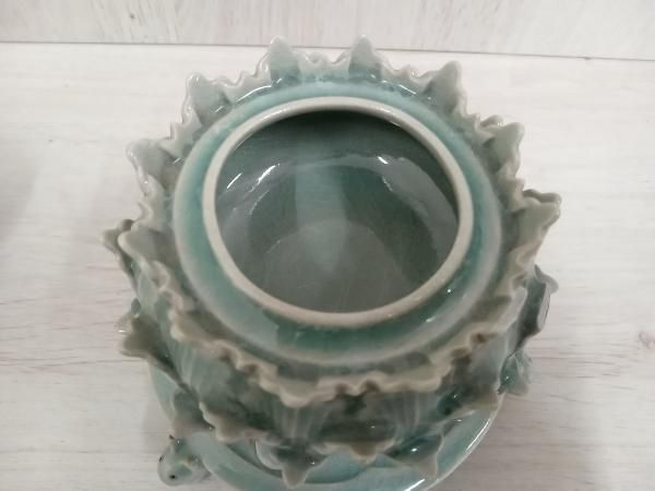 三足香炉 青磁 海剛 三足香炉 青磁 海剛