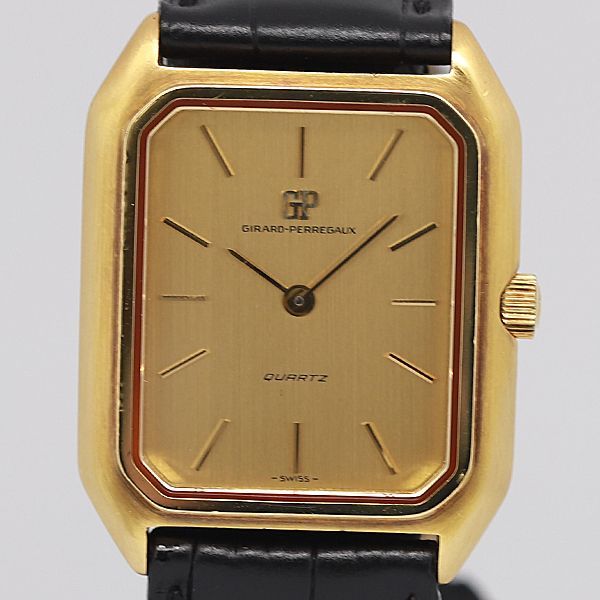 デッドストック級 稼働 美品 ジラールペルゴ QZ 18K/750/YG ゴールド