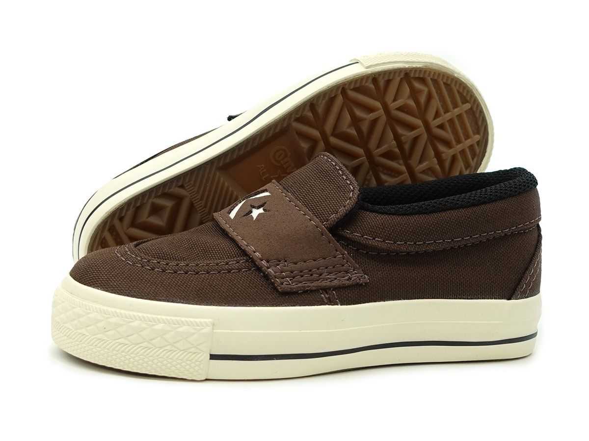 【新品】15.0cm コンバース CONVERSE キッズ スニーカー 子供 ローカット キッズ ローファー ブラウン 茶 SK KID'S LOAFER SK