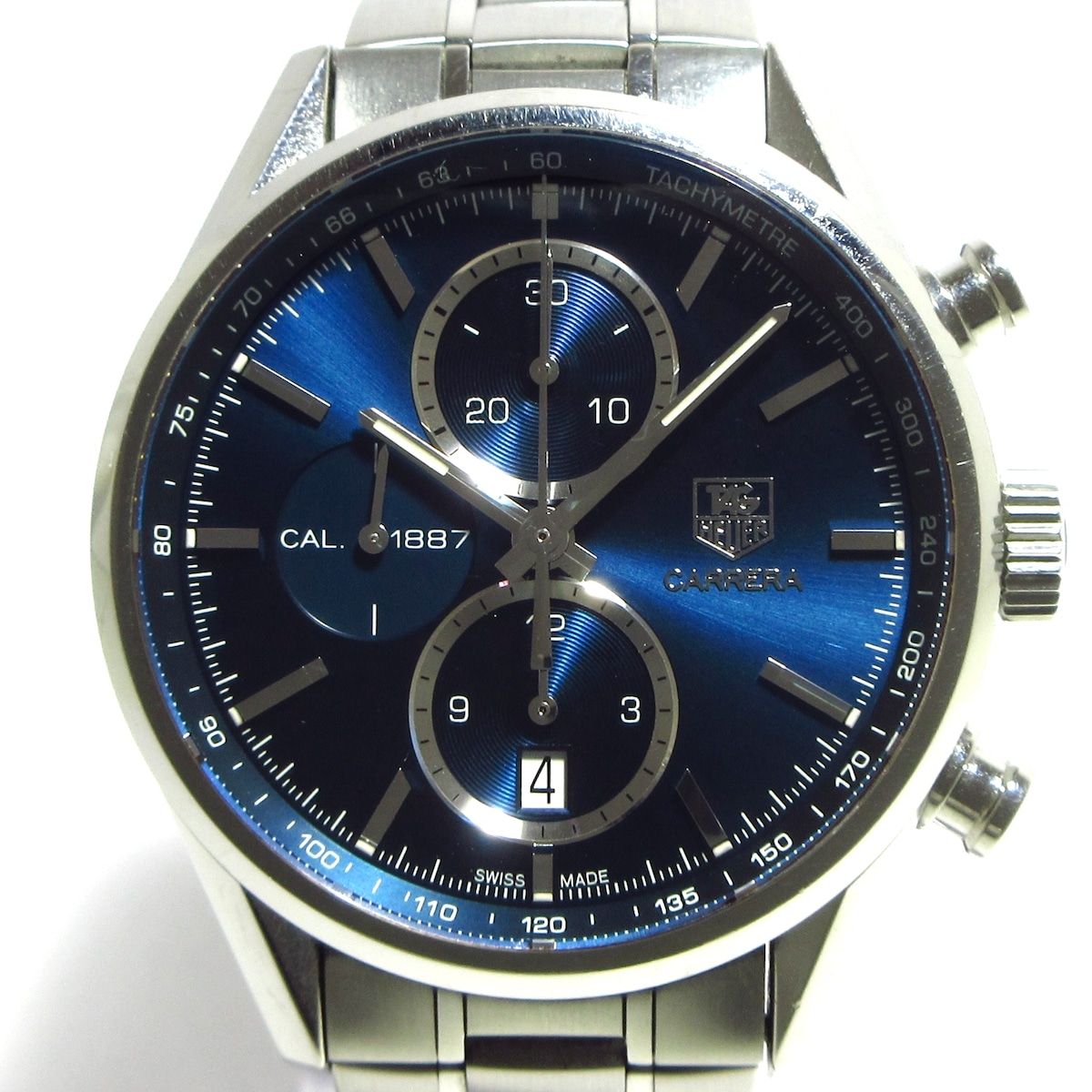TAG Heuer(タグホイヤー) 腕時計 カレラキャリバー1887 CAR2115.BA0724 メンズ SS/クロノグラフ/裏スケ ブルー -  メルカリ