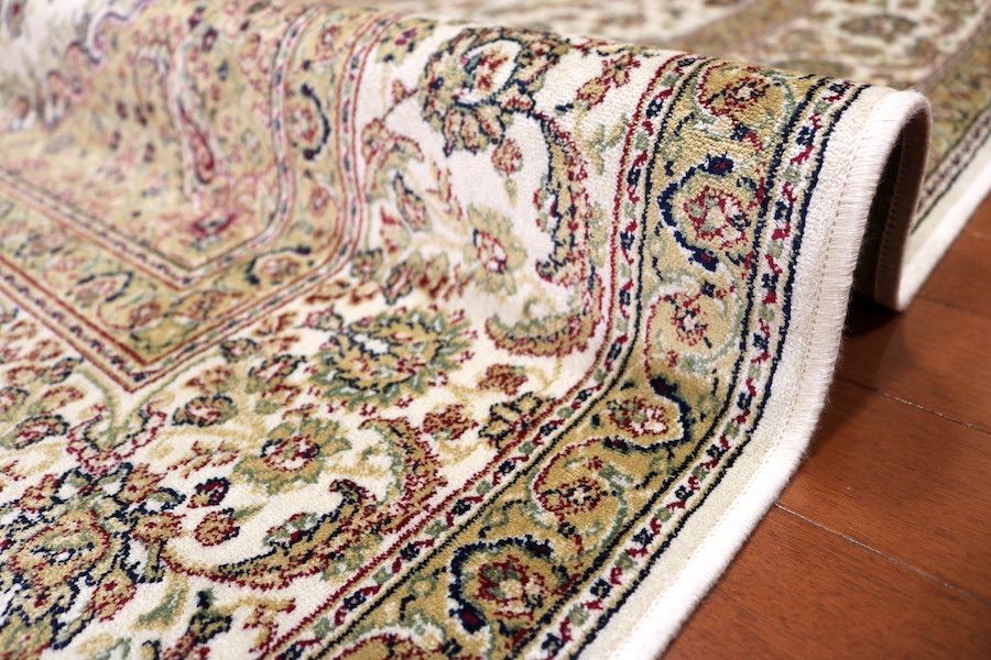 旅行 ペルシャ柄絨毯 160×230 ♥ 大判ラグ カーペット 訳あり アウトレット アイボリー 75万ノット