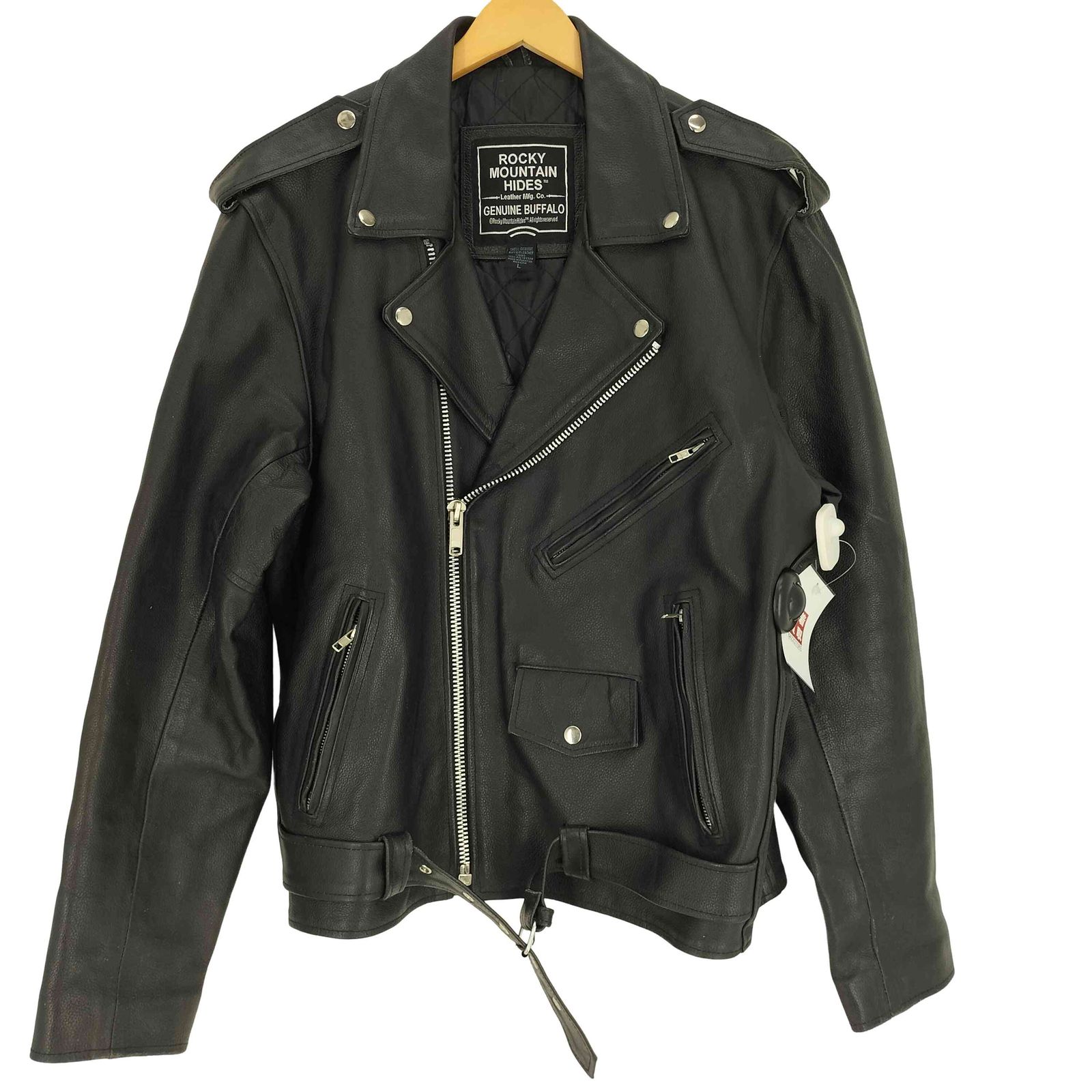 ユーズドフルギ 古着 ROCKY MOUNTAIN HIDES バッファロー レザー ダブル ライダース ジャケット メンズ import L