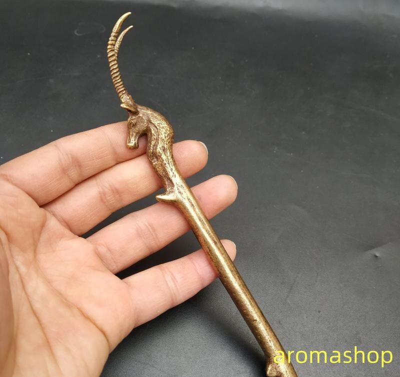 おうどう細工 茶道具 壺蓋 叉 銅叉 復古 茶寵 銅置物 喜上眉梢