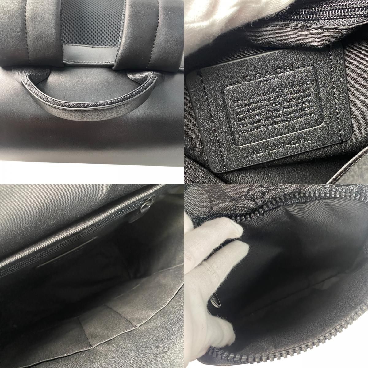 美品 コーチ coach メンズ バックパック ブラック レザー C2712