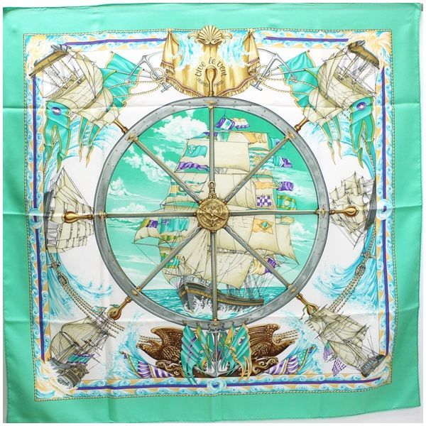 HERMES エルメス カレ90 VIVE LE VENT 風よ吹け スカーフ エルメス カレ90 VIVE LE VENT 風よ吹け スカーフ