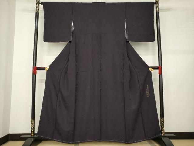 平和屋着物 上質な色無地 寿光織 吉祥重ね二百撰 黒紅色 正絹 AABB5471ck