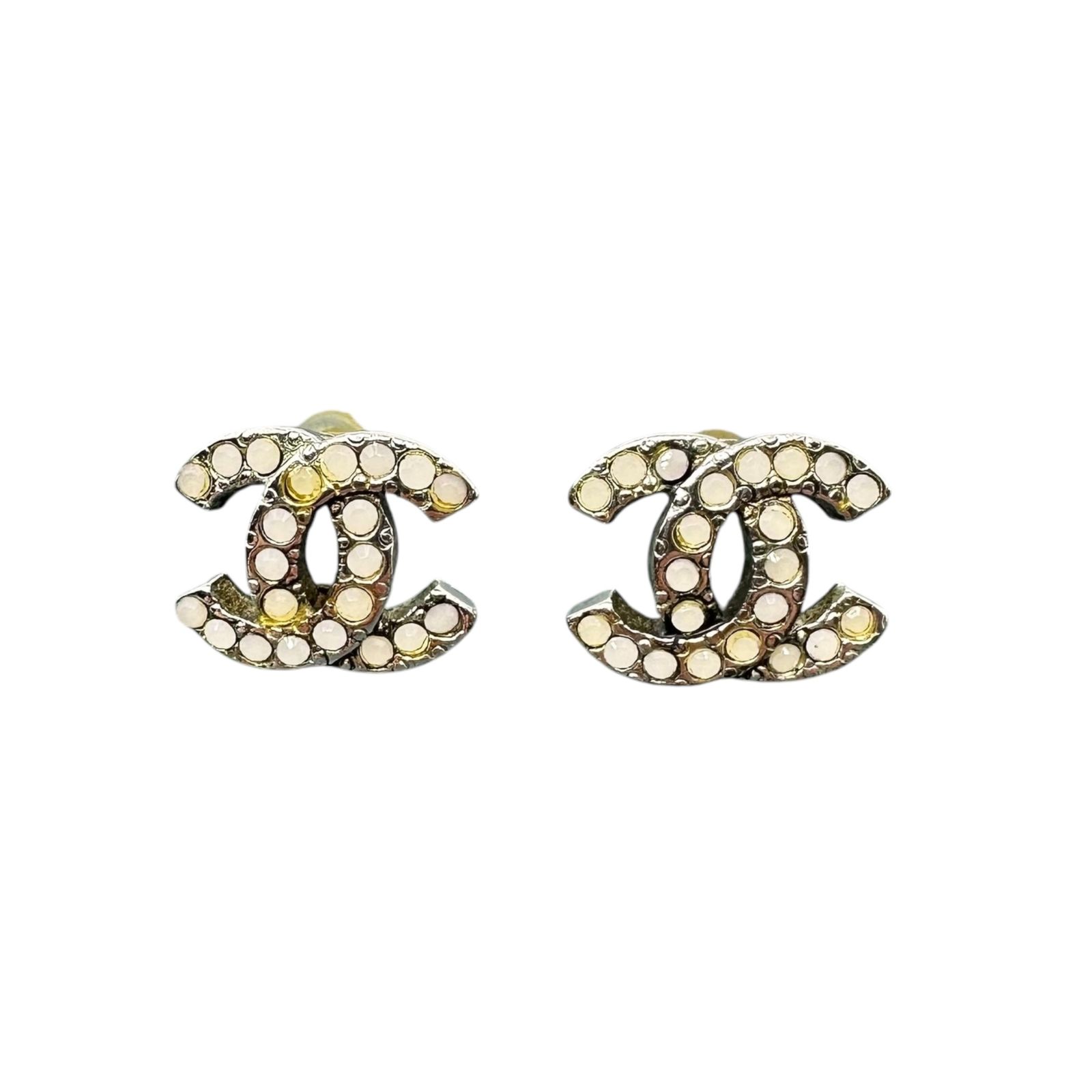 CHANEL(シャネル) Rhinestone Coco Mark Pierced Earrings ライン