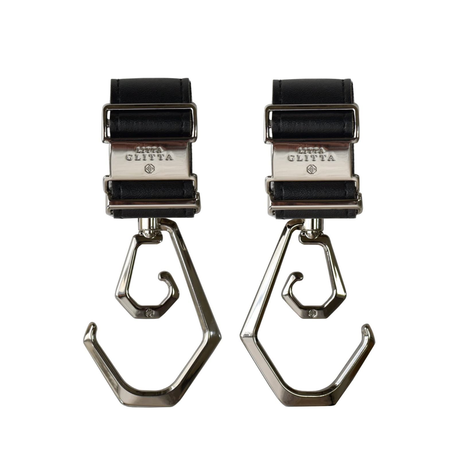 【特価商品】2個セット 360回転 デュオロジーDUOLOGY ダブルフック（SILVER/BLACK） ベビーカーフック GLITTA LITTA