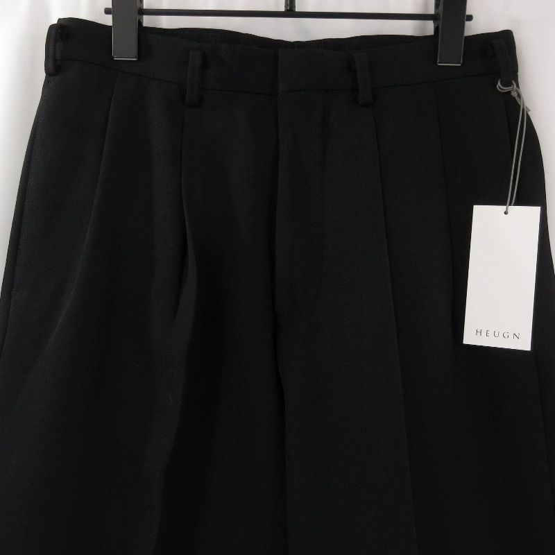 未使用 HEUGN ユーゲン GEORGE GABARDINE BLACK TROUSER010