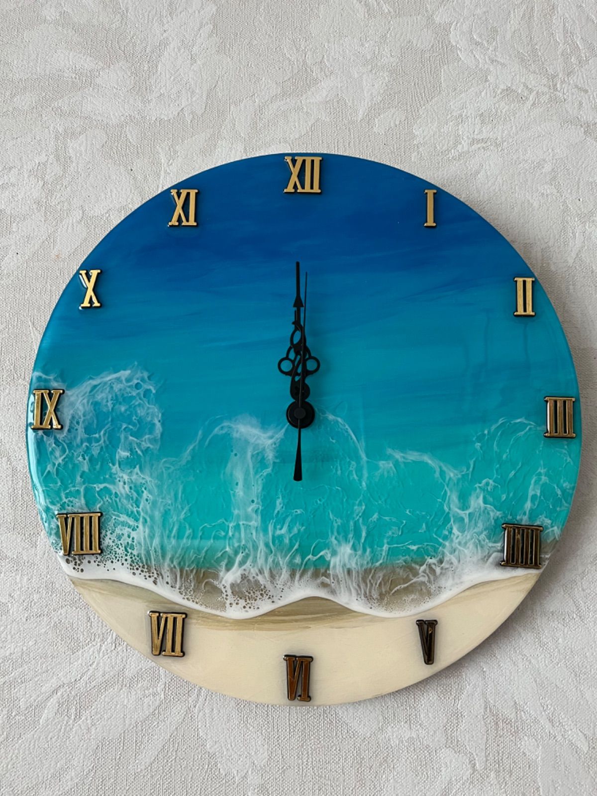 輸入雑貨 天然水晶石 葛飾北斎作 千絵の海 クリスタルアート