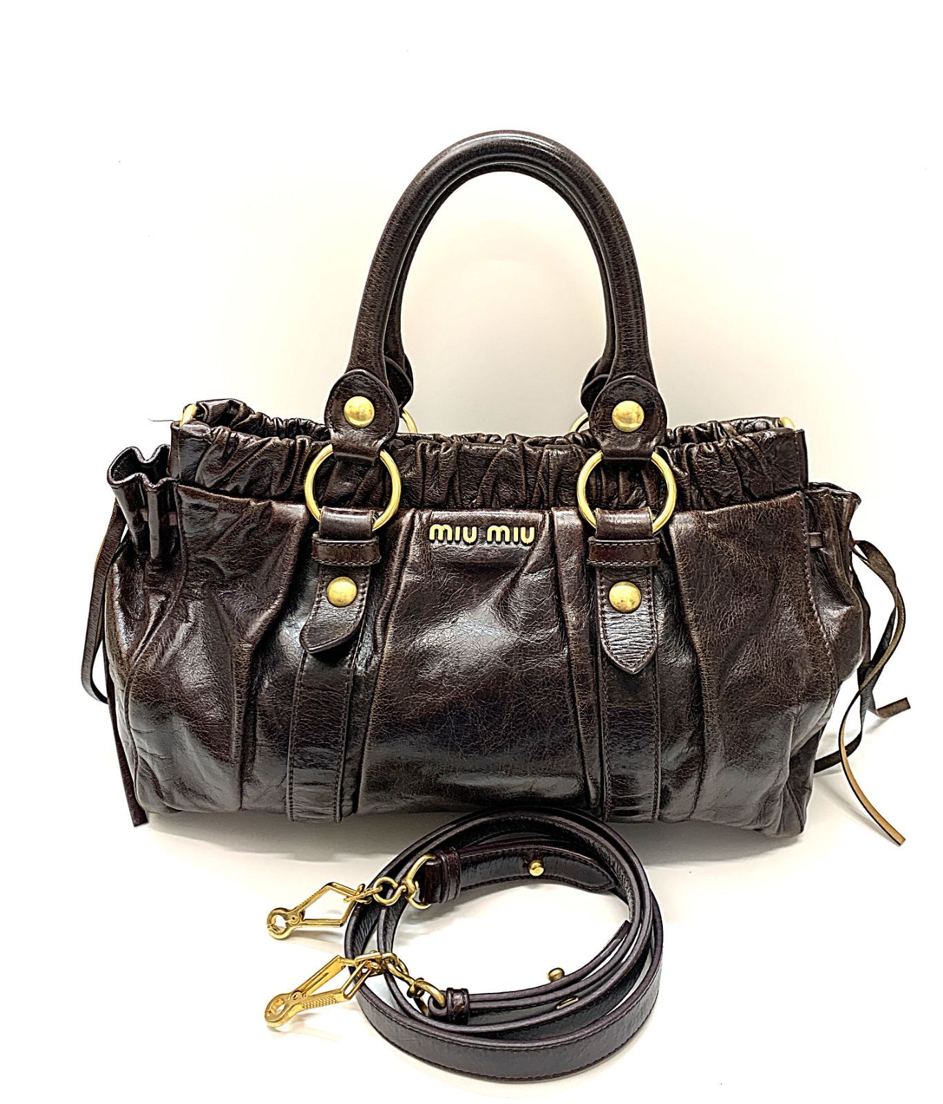 MIUMIU ミュウミュウ ヴィッテロルクス 2WAY ハンドバッグ