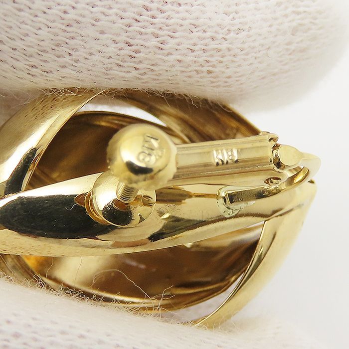 リーフモチーフ イヤリング K18 6.5g YG 葉型 葉っぱ 質屋 丸高 尼崎市 Au 750 Yellow G Marutaka jewelry 兵庫県 買取 18金 両耳 プレゼント ファッション お洒落 宝石 SIROKUMA-CORPORATION_COM