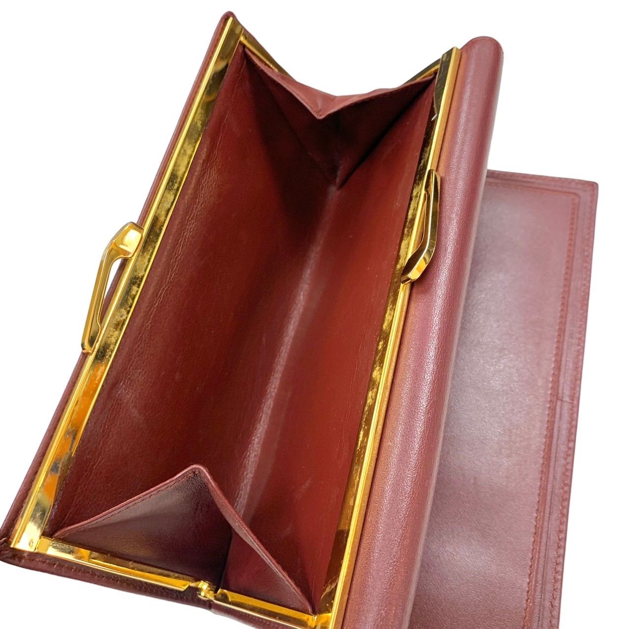 美品⭐️ Cartier カルティエ】 三つ折り長財布 ボルドーカラー 