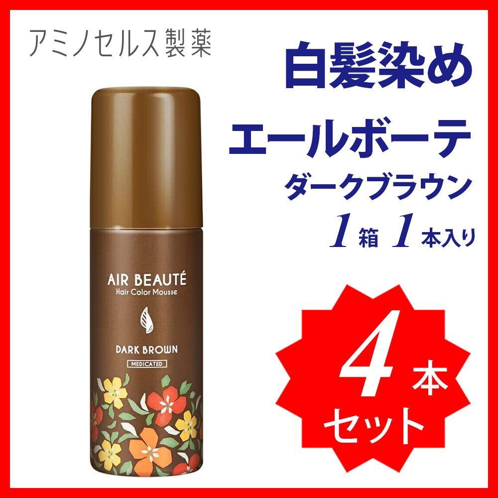 新品未開封：4箱セット】エールボーテ ヘアカラームース ダーク