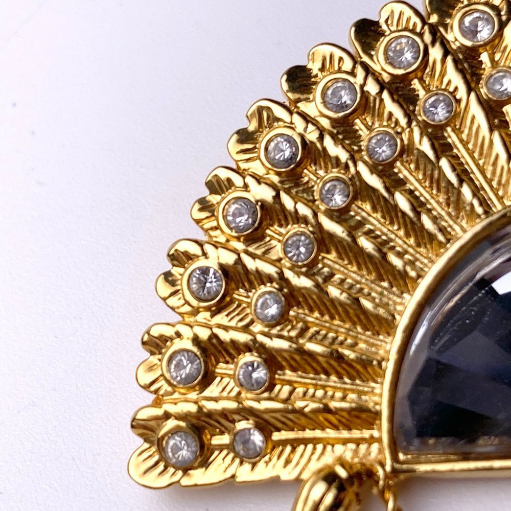 rm) SWAROVSKI スワロフスキー ブローチ 扇 扇子 9446 000 111