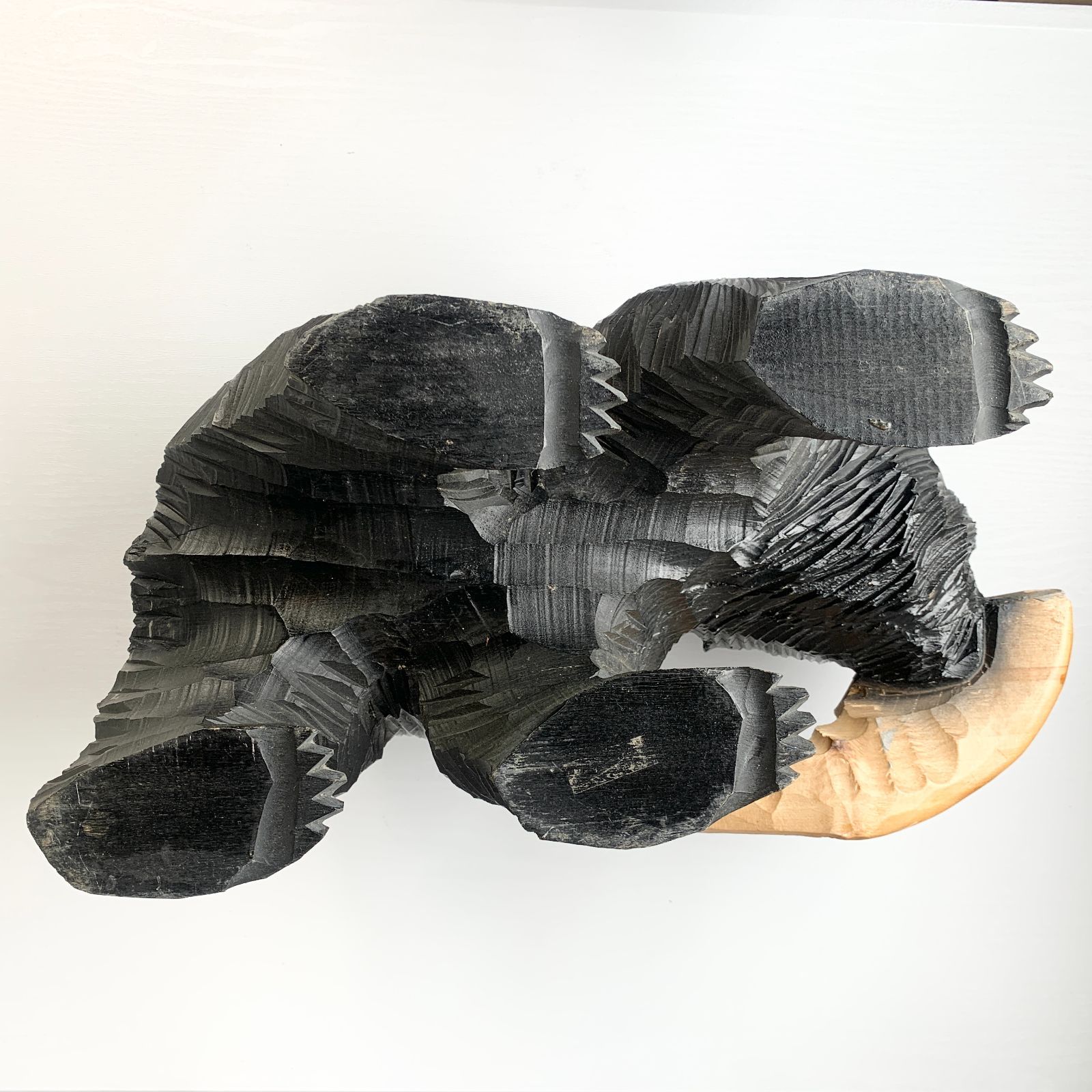 木彫りの熊 置物 鮭 民芸品 昭和レトロ - メルカリ