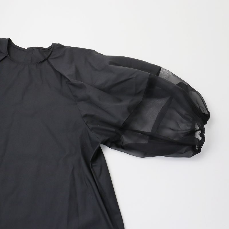 エラ ELLA 美品 オーガンジーバルーンブラウス F/ブラック