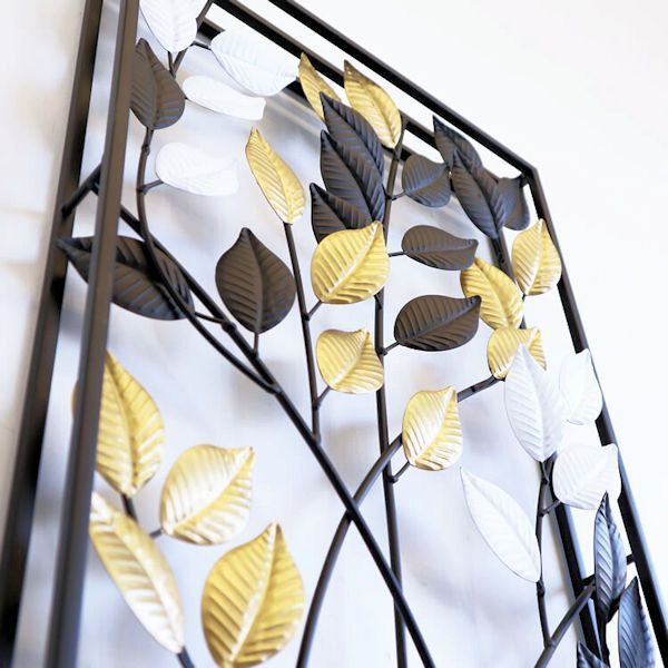 アイアンウォールアートパネル「カラーリーフ」壁飾り 壁掛け モダン