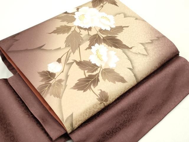 平和屋着物●ワンタッチ つけ帯 枝花文 金彩 やまと誂製 正絹 DAAY0181ob