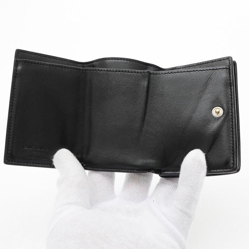 サンローランパリ 黒 ロゴ ハート 三つ折り財布 ミニ ウォレット