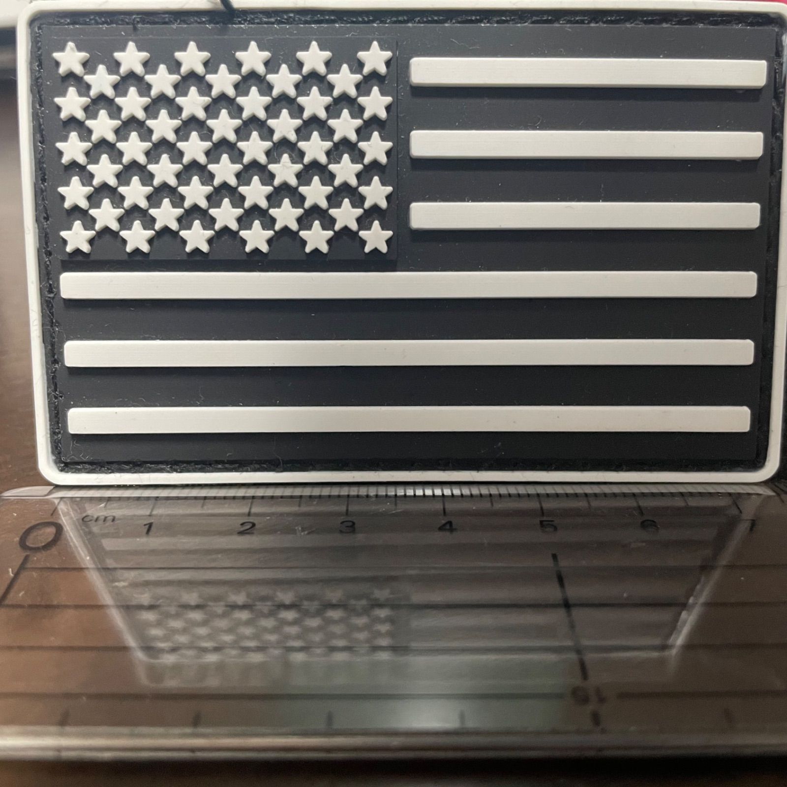 アメリカ 国旗 白黒 ワッペン マジックテープ - __asm__shop - メルカリ