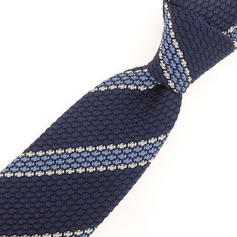  ニッキー nicky シルク ストライプ柄ネクタイ ネイビーxブルー メンズ ネクタイ 小物