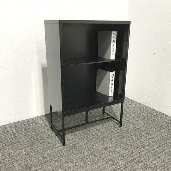 オープン書庫 ワークプラス フレックスウィズ オープンW800 BK スチールキャビネット ブラック