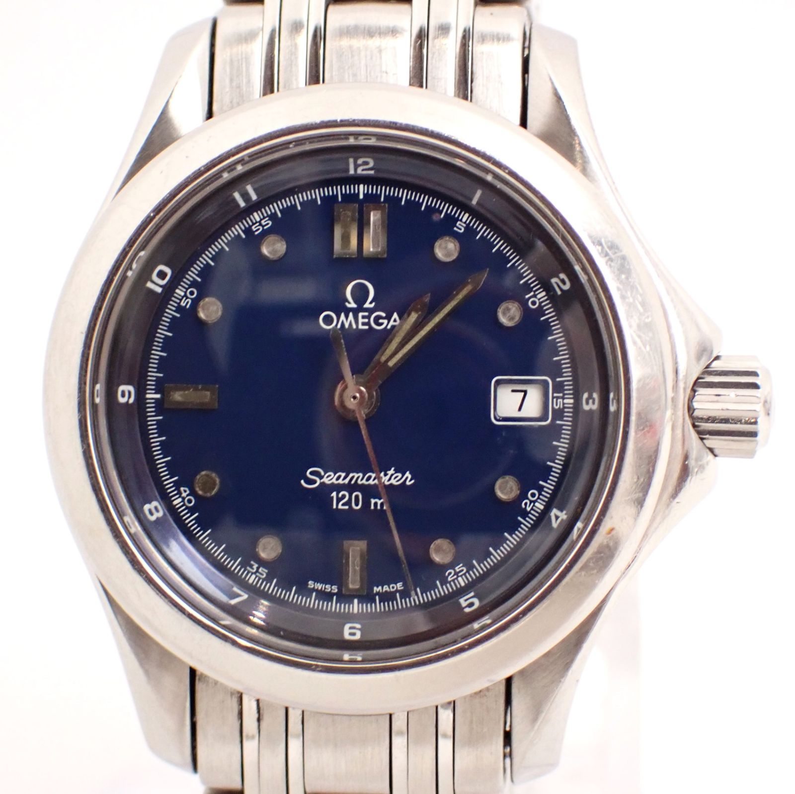 美品 OMEGA(オメガ) シーマスター SS QZ ステンレス クオーツ 電池式 
