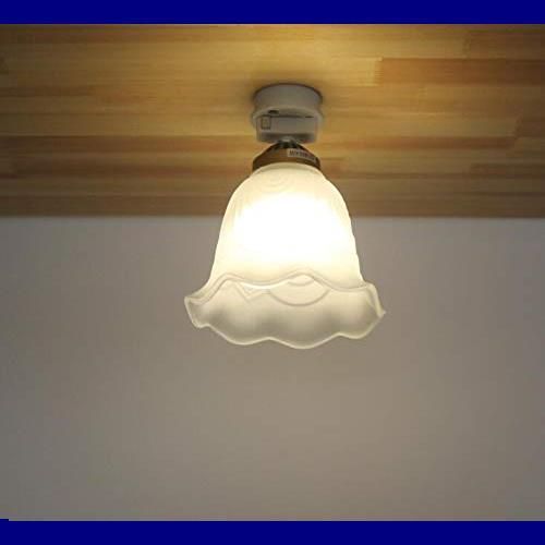 【人気商品】工事不要 引掛シーリング E26 トイレ リビング用ライト おしゃれ 北欧デザイン LED電球対応 照明器具 ライト お花模様 スリガラス 重さ約1kg 1灯 シーリングライト KIVEN天井照明