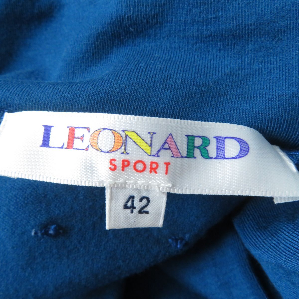 LEONARD - 美品☆正規品 LEONARD SPORT レオナール スポーツ ハイネック/7分袖 トップス 2点セット ブルー系/マルチカラー 42/42 レディース 日本製 美品☆正規品 LEONARD SPORT レオナール スポーツ ハイネック/7