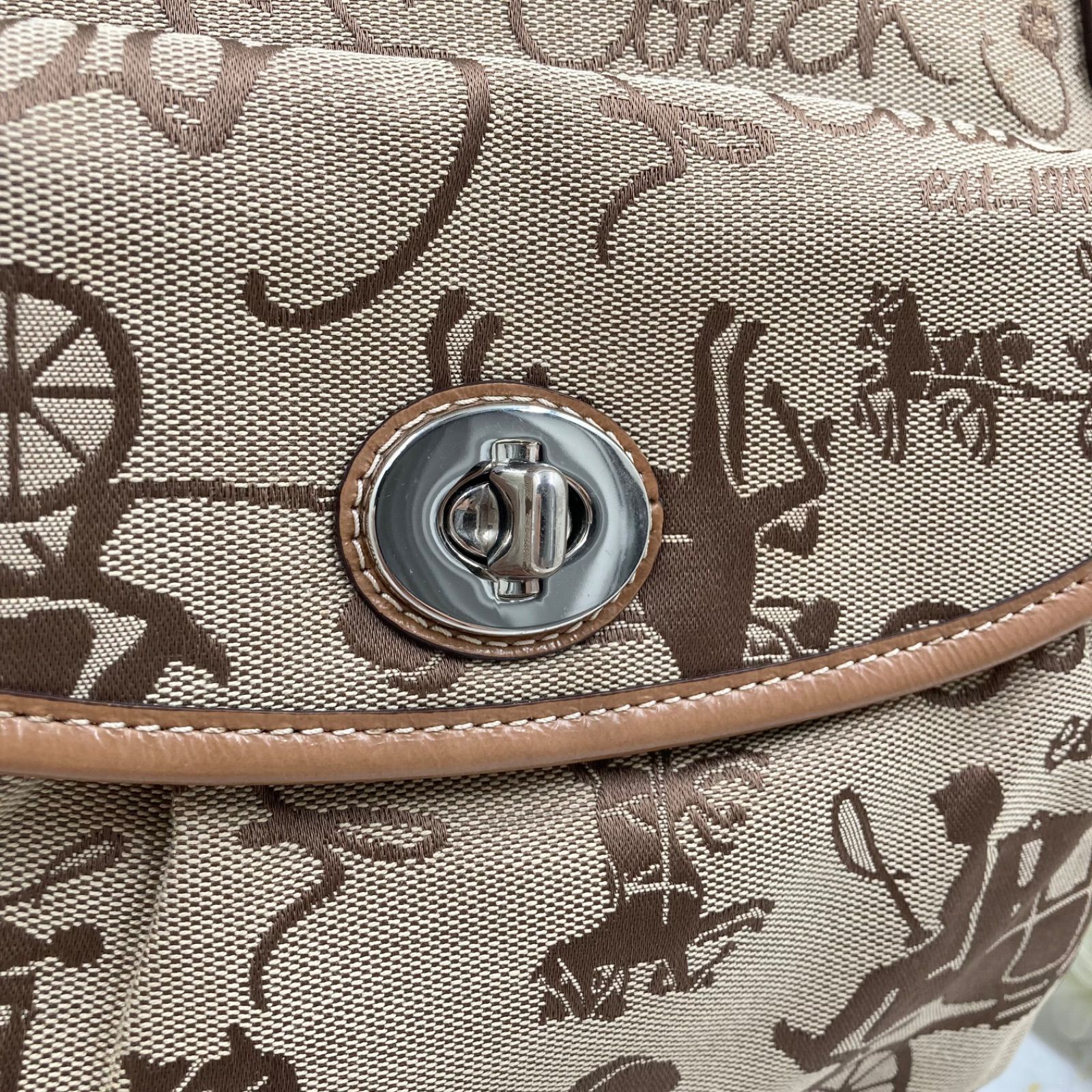【美品】コーチ　トートバッグ　ハンドバッグ　レザー　シルバー金具　ライトブラウン 美品❣️COACH コーチトートバッグレディースブランドライト