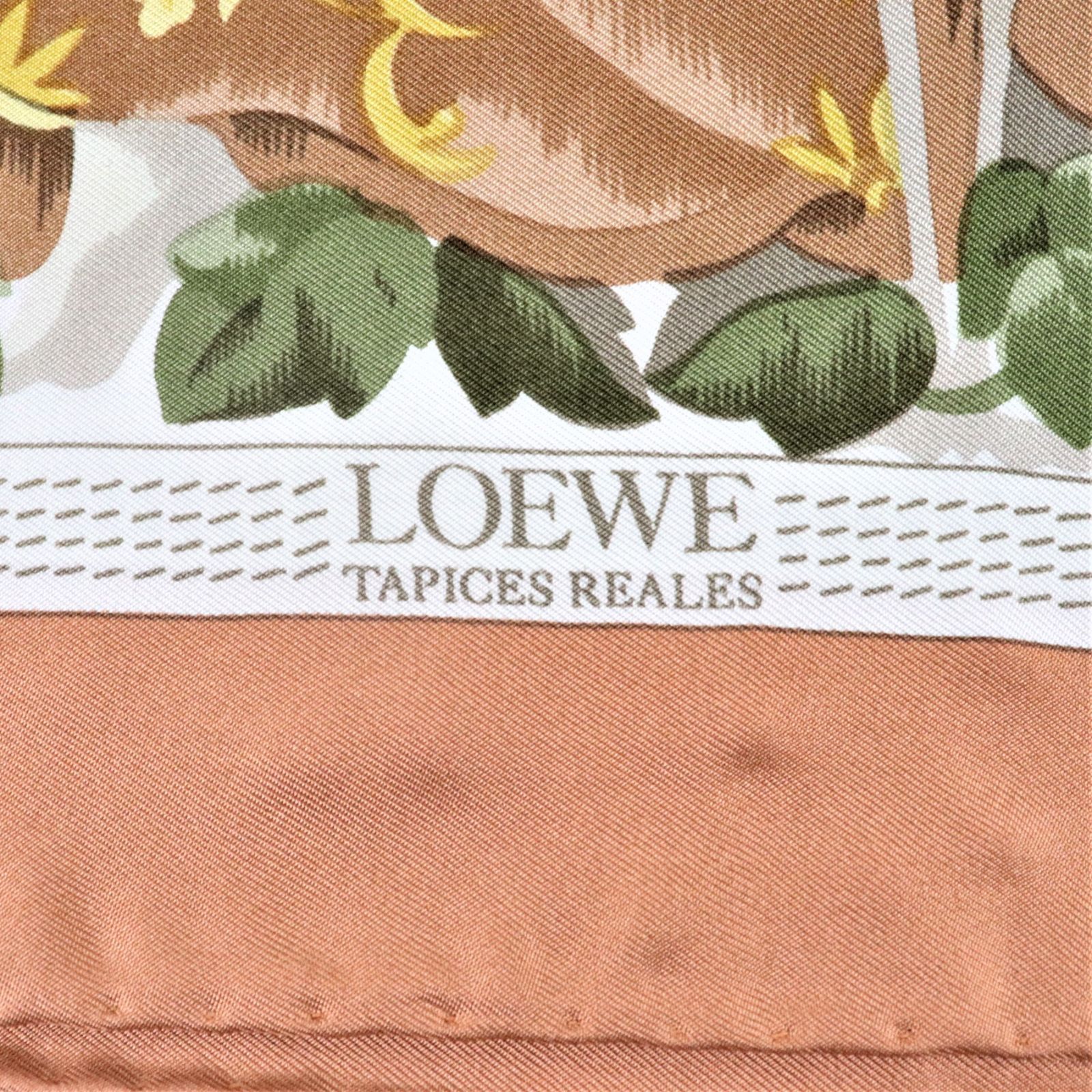 LOEWE ロエベ イエロー 花柄 スカーフ シルク イタリヤ製 TAPICES 