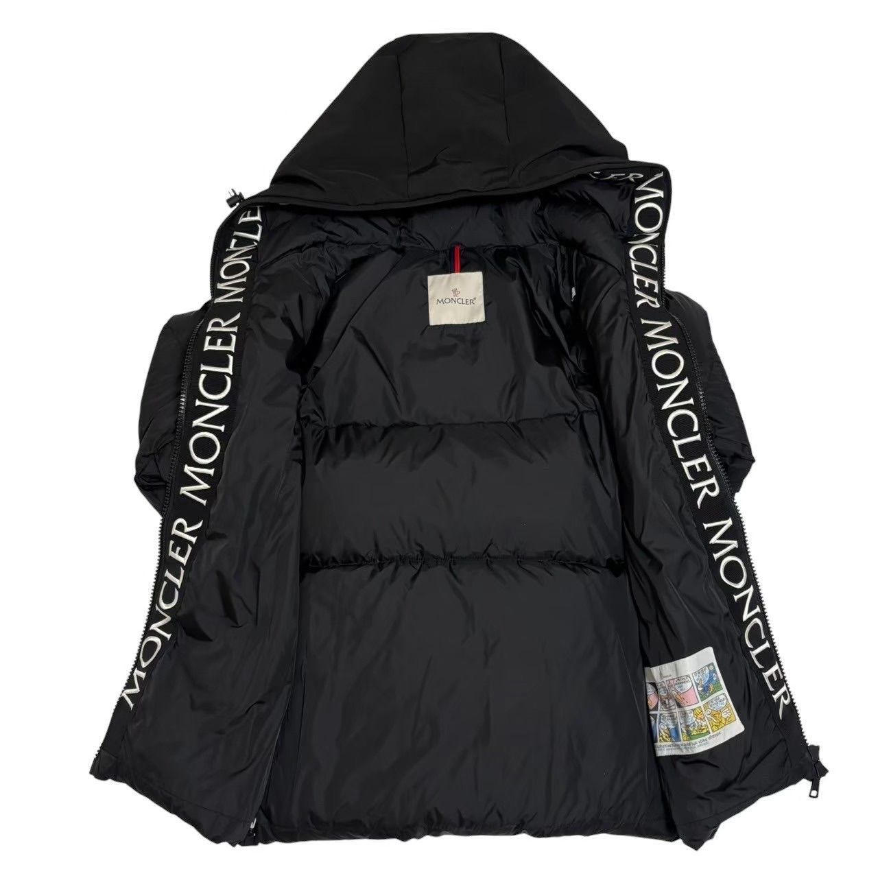 【極美品】MONCLER モンクレール モンクラー 刺繍ダウンジャケット黒0 極美品】 MONCLER モンクレール モンクラー 刺繍ダウンジャケット黒0