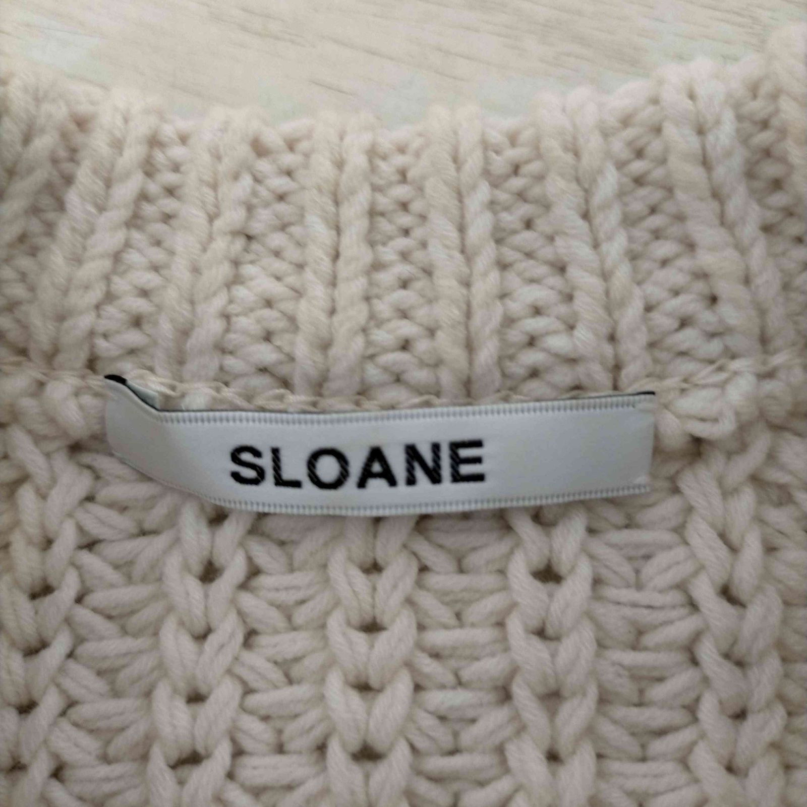 スローン SLOANE 3G畦編み コットン×アクリル クルーネック