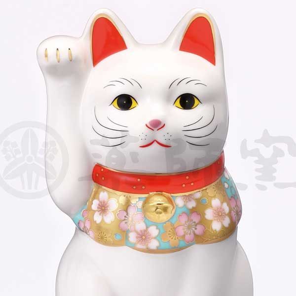 盛り上げ図柄花柄の招き猫の陶器製置物 Amazon.co.jp: 招き猫 置物 九谷焼 右手 横座り招き猫 黒盛花と