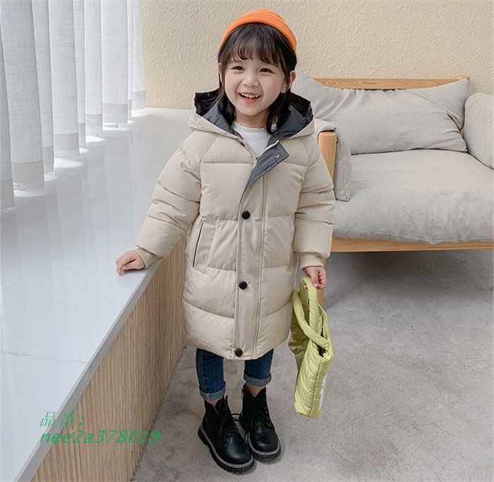 100サイズ　アウター　ダウン 子供服 ガールズ ダウンジャケット 冬服 女の子 キッズ 白ダウン 中綿