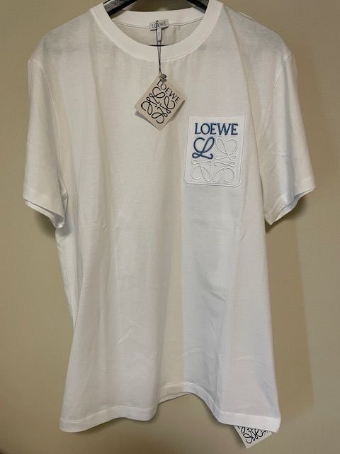 新品 LOEWE アナグラム ポケット Tシャツ ホワイトブルー - メルカリ
