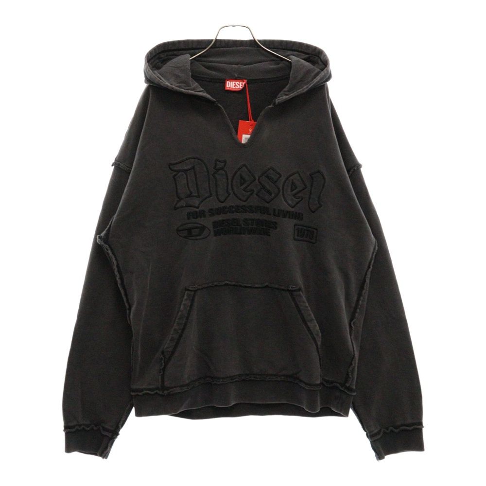 DIESELパーカー　24aw S-Boxt-Hood-Raw DIESEL (ディーゼル) 24AW S-Boxt-Hood-Raw フロントロゴ刺繍 プル