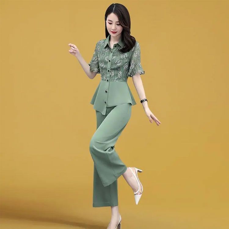 パンツスーツ セットアップ ママ スーツ スーツ パンツ 夏 ママ