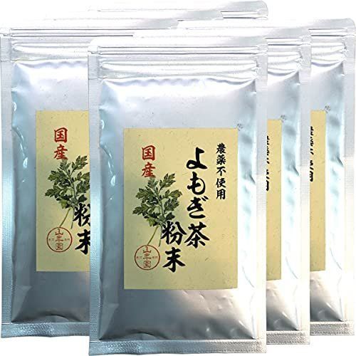 よもぎ茶 粉末60g【6袋セット】国産100% 無農薬 巣鴨のお茶屋さん山年