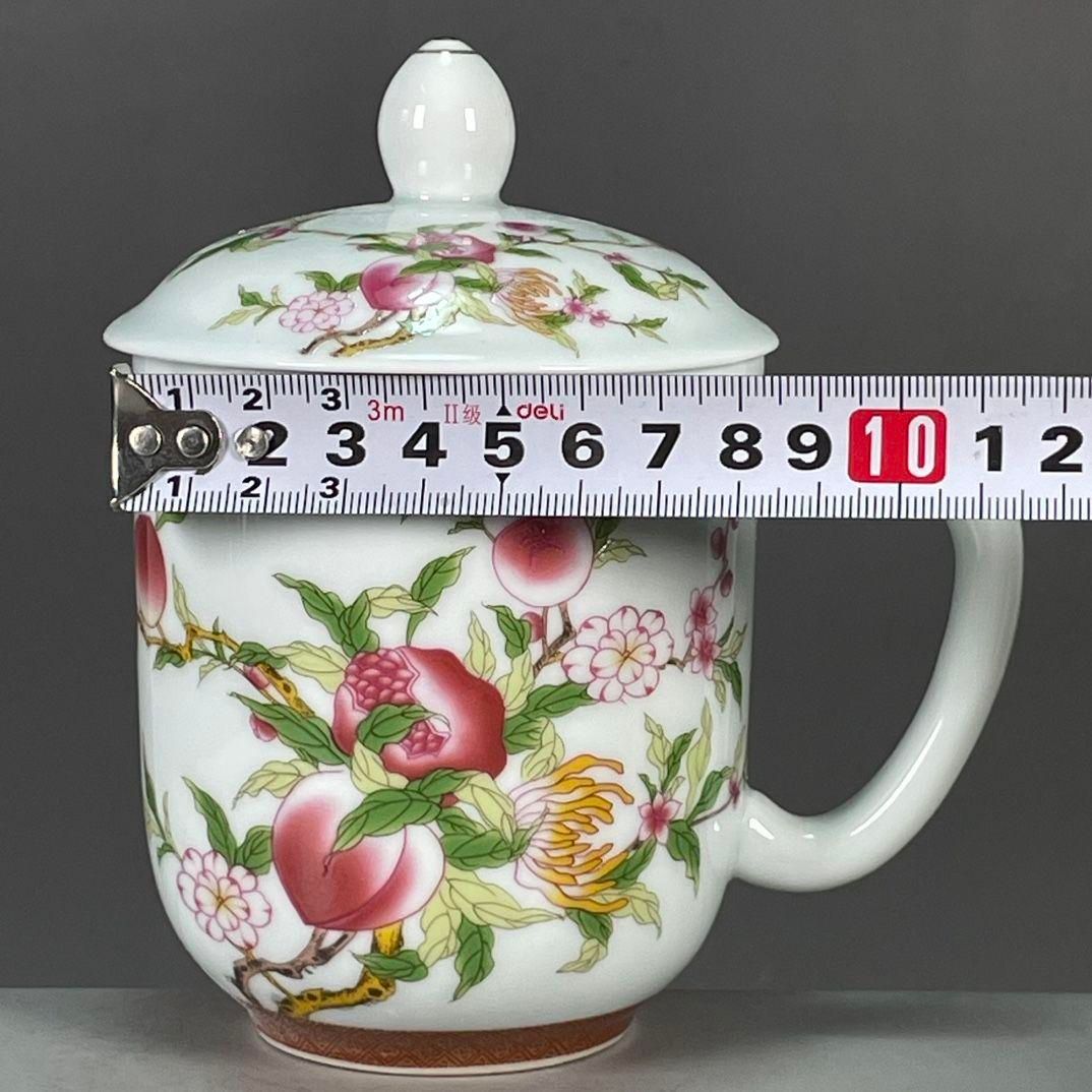 粉彩寿桃紋茶杯 茶道具 中国茶器 景徳鎮 蓋付 茶器 飲茶食器 現代工芸品 粉彩寿桃紋茶杯 茶道具 中国茶器 景徳鎮 蓋付 茶器 飲茶食器