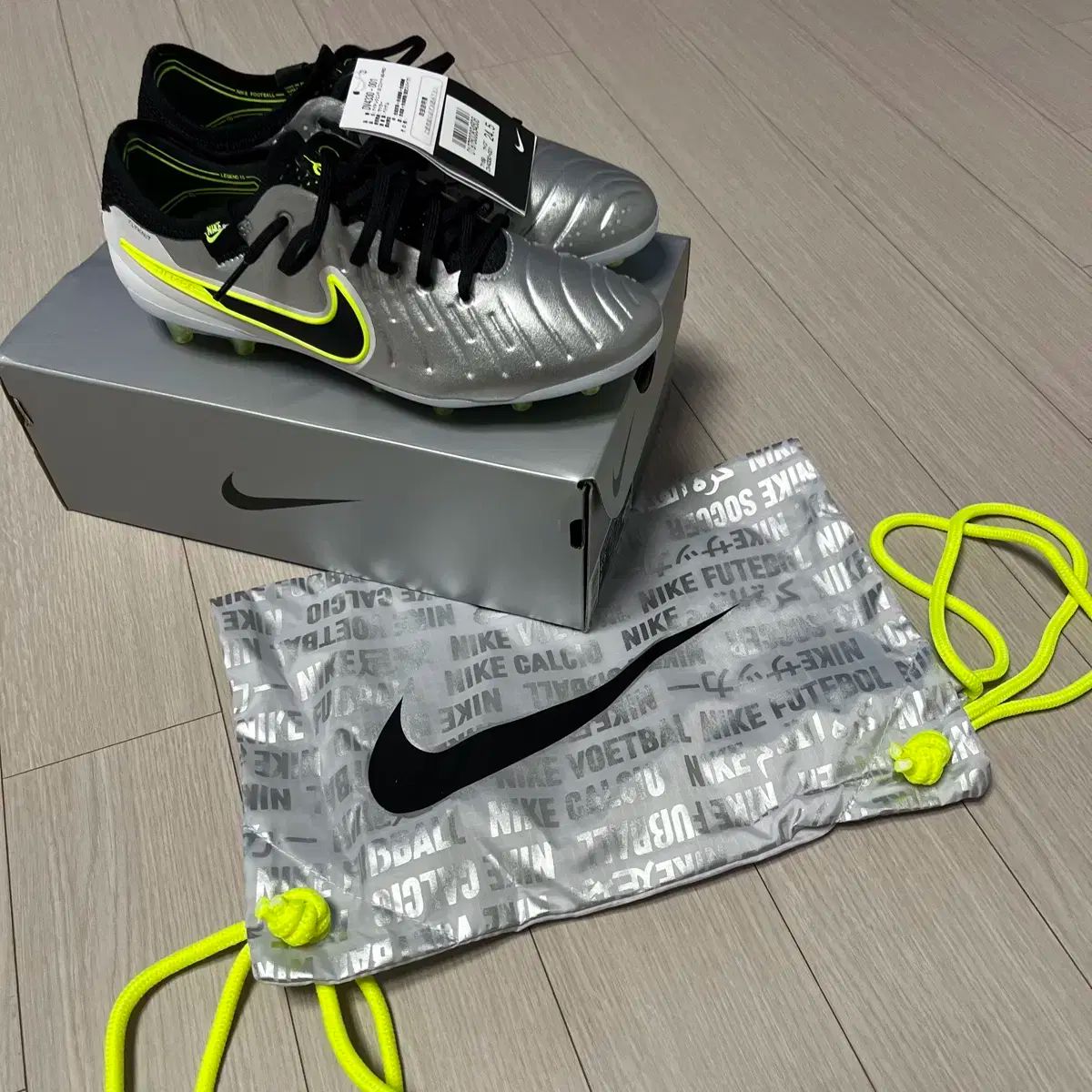 ナイキ 24.5 ティエンポ レジェンド エリート スパイク サッカー 靴 銀