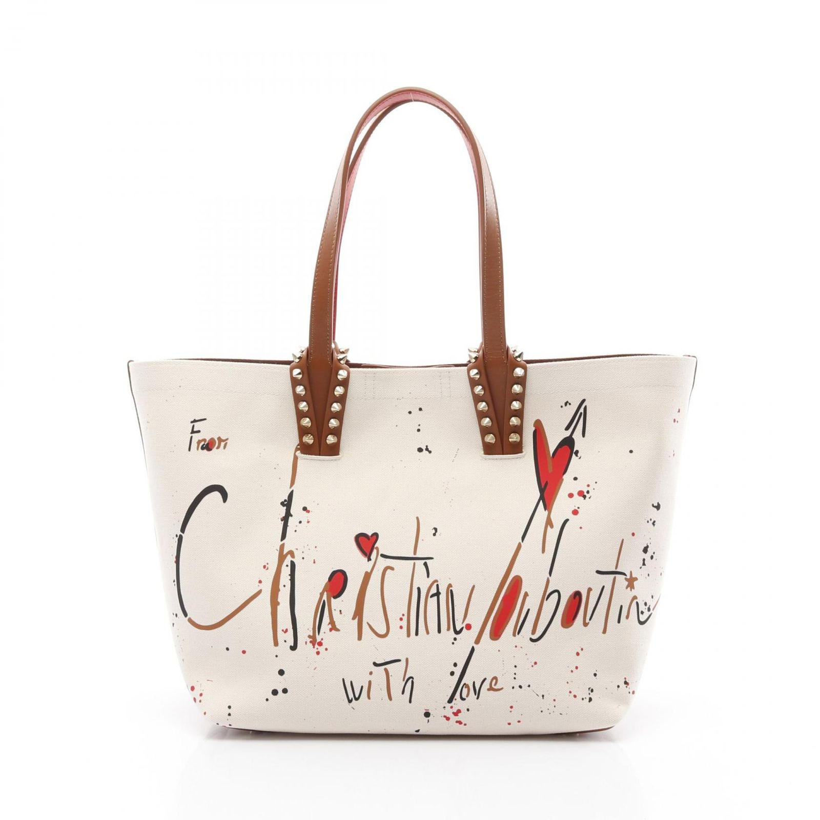 クリスチャンルブタン Christian Louboutin トートバッグ CABATA BEACH BAG SMALL 1255257N005 ナチュラル キャンバス レザー トートバッグ レディース