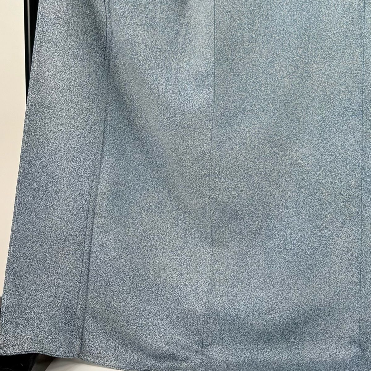 小紋 身丈170cm 裄丈69cm L 袷 幾何学模様 青灰色 正絹 秀品 一つ紋