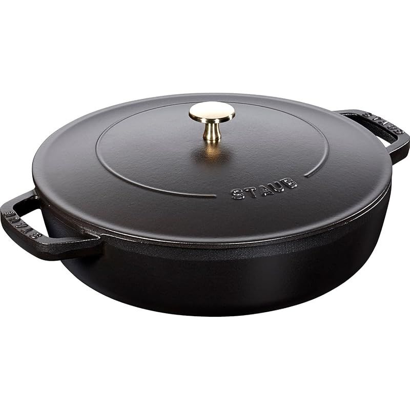 ストウブ Staub ブレイザー ソテーパン ブラック 26cm 大きい 両手 鋳物 ホーロー 鍋 すき焼き IH対応 日本正規販売品 Braiser 40506-542 1